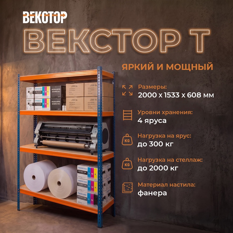 Векстор Т 2000х1533х608 (4 яруса с фанерным настилом)