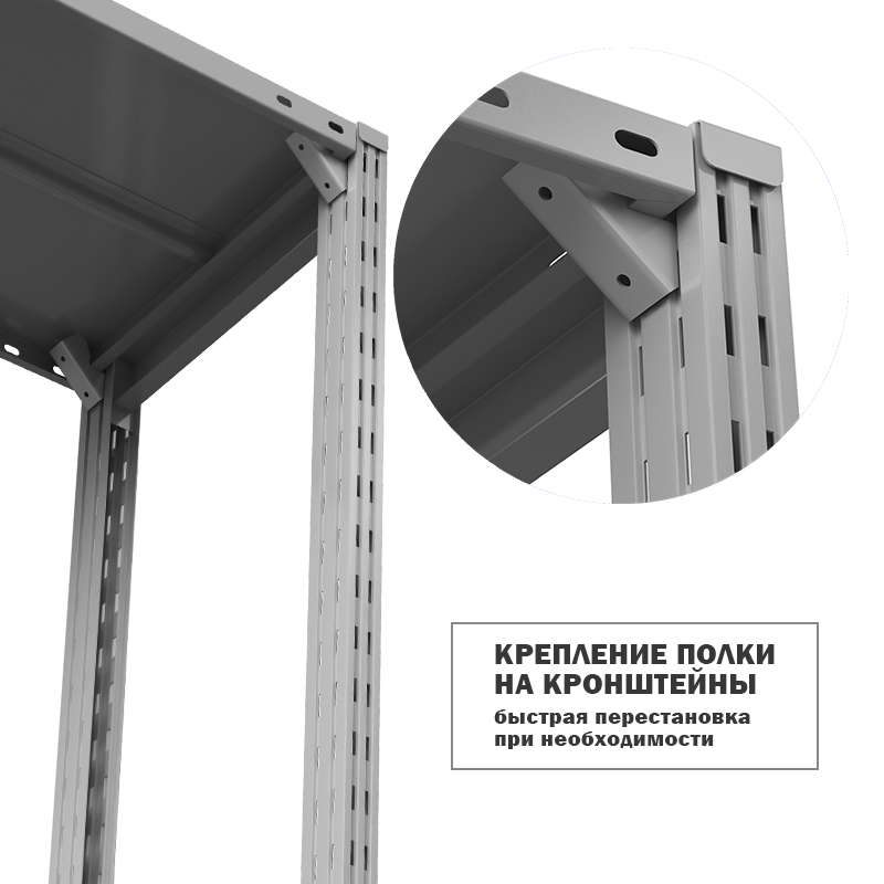 Полка ГТС Универсал с кронштейнами, 1200x600 мм., метал., до 150 кг – изображение №4