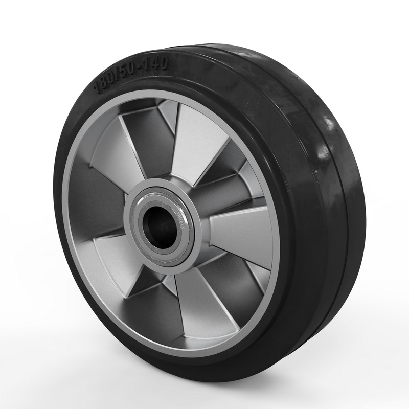 Колесо 180х50 алюминий / резина с подшипниками