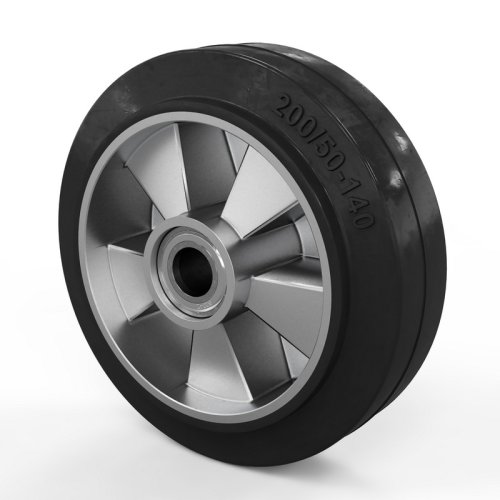 Колесо 200х50 аллюм / резина с подшипниками