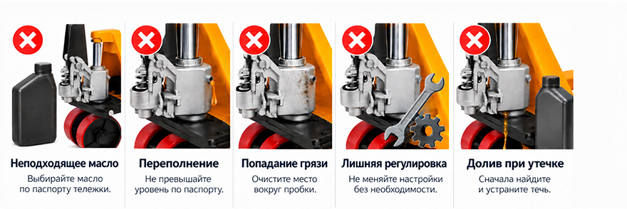 Ошибки при обслуживании рохли